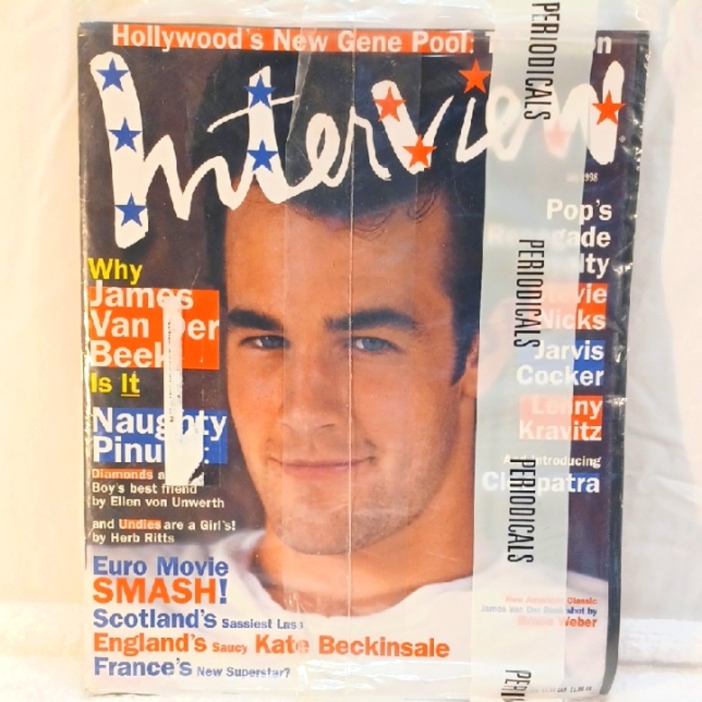 Vintage INTERVIEW Magazine. July 1998 Issue Featuring JAMES VAN DER BEEK.